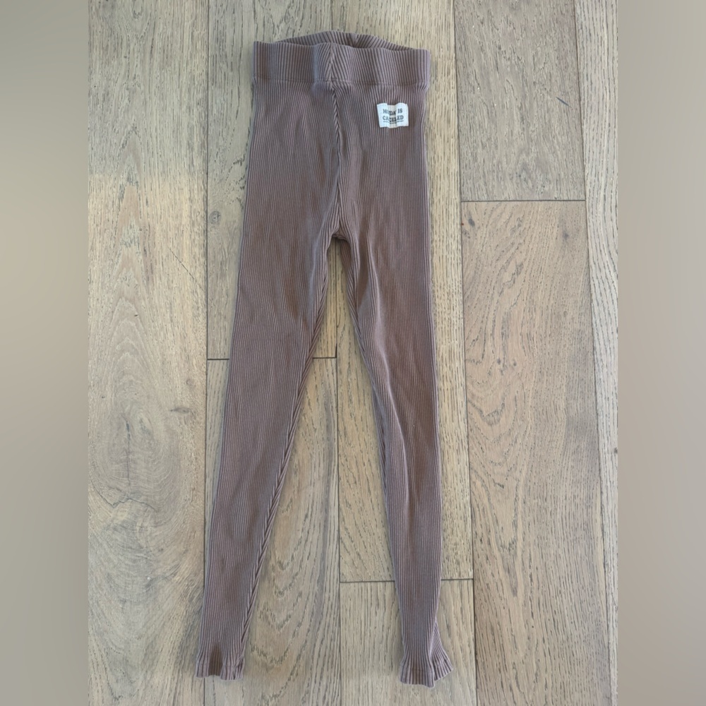 Zara Ribbed Leggings Tan Size 9